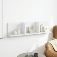 Wandkast 100x16,5x30 cm bewerkt hout wit - thumbnail