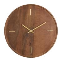 Light & Living Klok 'Veti' Mangohout, 41cm, kleur Bruin - thumbnail