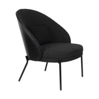 Dutchbone Rodin fauteuil bouclé Zwart - thumbnail