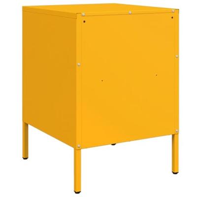 Nachtkastjes 2 st 36x39x50,5 cm staal mosterdgeel