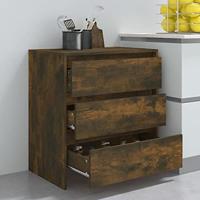 Dressoir 70x41x75 cm bewerkt hout gerookt eikenkleurig - thumbnail