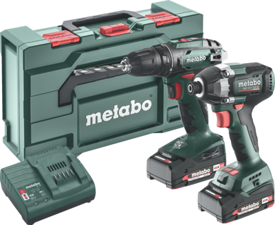 Metabo BS+SSD200LTBL 685193000 Accu-schroefboormachine, Accu-slagmoersleutel 18 V 2 Ah Li-ion Incl. accu, Incl. lader