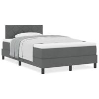Boxspring Bed met Matras Donkergrijs 120x190 cm Stof - thumbnail