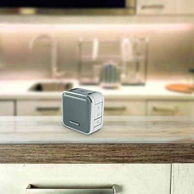 Honeywell dc515sg draadloze draagbare deurbel met haloverlichting, slaapmodus en drukknop (wit/grijs)