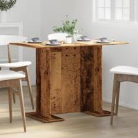 Eettafel 110x60x75 cm bewerkt hout oud houtkleurig - thumbnail