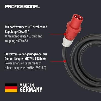 Brennenstuhl 1167630100 Stroom Verlengkabel 63 A Rood, Zwart 10.00 m H07RN-F 5G 16 mm²