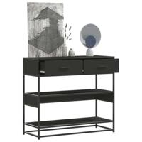 Wandtafel 90x35x80 cm bewerkt hout zwart - thumbnail