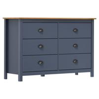 Dressoir Hill 125x40x80 cm massief grenenhout grijs - thumbnail
