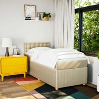 Boxspring met matras stof crèmekleurig 80x200 cm - thumbnail