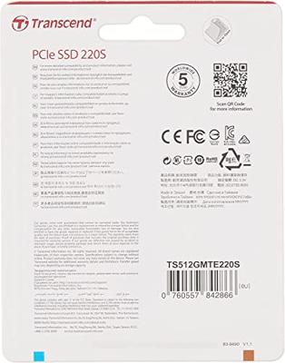 Transcend 220S NVMe/PCIe M.2 SSD 2280 harde schijf 512 GB M.2 NVMe PCIe 3.0 x4