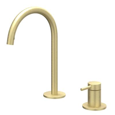 IVY Bond Wastafelkraan - 2-Gats Bladmontage - Geborsteld Mat Goud PVD