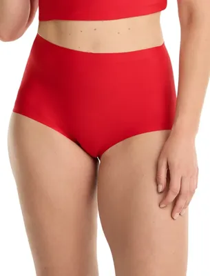 Secrets Maxi slip naadloos - 30176 - Naadloze dames taille slip - Invisible - Katoenen kruisje - S - Rood | Dames slip - Onderbroek - Ondergoed- -