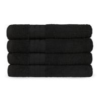 Good Morning Handdoeken set van 4 "Uni" - Zwart - (50x100 cm) - Katoen - thumbnail