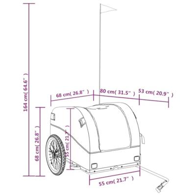 Fietstrailer 45 kg ijzer zwart - thumbnail