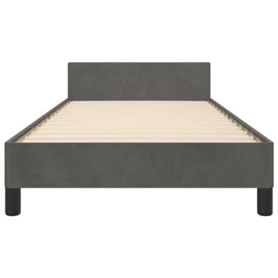 Bedframe met hoofdeinde fluweel donkergrijs 100x200 cm Bedframe met hoofdeinde fluweel donkergrijs 100x200 cm