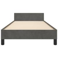 Bedframe met hoofdeinde fluweel donkergrijs 100x200 cm - thumbnail