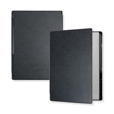 Lunso ReMarkable 2 hoes - Vegan Saffiano Leren sleepcover - Zwart