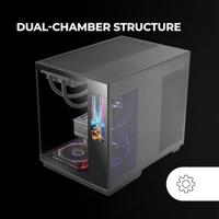 Mars Gaming MCMIRAGE computerbehuizing Midi Tower Zwart - thumbnail