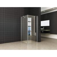 Douchecabine Wiesbaden vierkant 1 swingdeur 90x90cm 8mm NANO coating - thumbnail