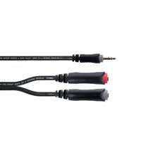 Cordial 14892 Jackplug Audio Y-adapter [1x Jackplug male 3,5 mm - 2x Jackplug female 6,3 mm (mono)] 0.30 m Zwart PVC-mantel, Tweelingkabel - thumbnail