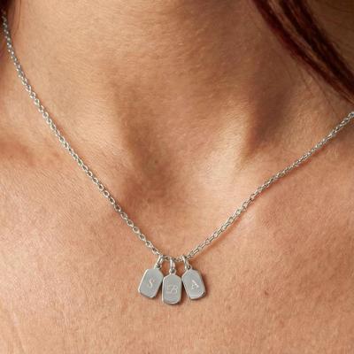 Initialen ketting - Rechthoek - Zilver - 3 st