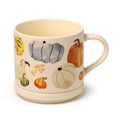 Autumn Harvest Porselein Mok met Onderzetterdeksel Set