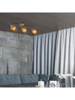 Landelijke LED Opbouwspot Denver - Naturel - 58/10.5/24cm - Dimbaar - plafonniere gemaakt van hout en metaal - inclusief LED lichtbron - E14 fitting - 4W - 400lm - 2700K - warm wit licht - thumbnail