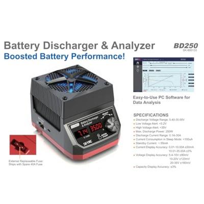 SKYRC BD250 Modelbouwoplader LiHV, Li-poly, NiMH Ontlaadfunctie, Grafische weergave SKYRC BD250 Modelbouwoplader LiHV, Li-poly, NiMH Ontlaadfunctie, Grafische weergave