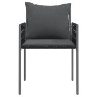 Tuinstoelen 4 st met kussens 54x61x83 cm poly rattan zwart - thumbnail