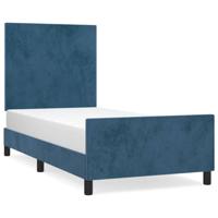 Bedframe zonder matras 100x200 cm fluweel donkerblauw - thumbnail