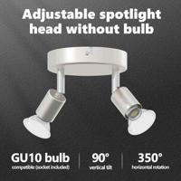 VidaXL Plafondspot met schijnwerpers nikkel 12 x 8 cm staal - thumbnail