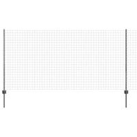 VidaXL Hek met paal grijs 1,2 x 10 m staal en pvc - thumbnail