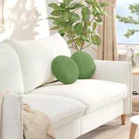 VidaXL Zitkussens 2 stuks lichtgroen ø 40 x 13 cm fluweel - thumbnail