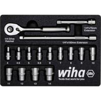 Wiha 33391 Ratelsleutelset 1/4" 16-delig in foam inlage - 44683 - thumbnail