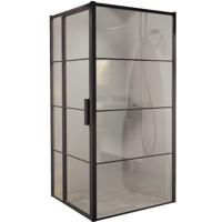 BWS Douchecabine Frame 88x79 cm 8 mm NANO Glas Mat Zwart - thumbnail