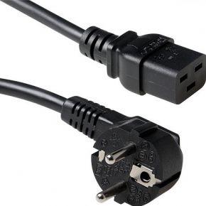 ACT AK5183 230V Stroomkabel Schuko CEE7/7 Male (Haaks)/C19 Zwart - 60 cm