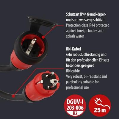 Brennenstuhl Professional verlengsnoer | VN 2200 | IP44 | 25m | zwart | H07RN-F 3G2,5 - 9162250110