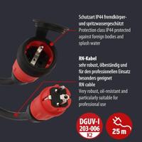 Brennenstuhl Professional verlengsnoer | VN 2200 | IP44 | 25m | zwart | H07RN-F 3G2,5 - 9162250110 - thumbnail