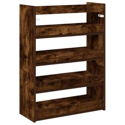 VidaXL Schoenenrek 60x25x81 cm bewerkt hout gerookt eikenkleurig VidaXL Schoenenrek 60x25x81 cm bewerkt hout gerookt eikenkleurig