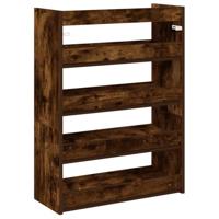 VidaXL Schoenenrek 60x25x81 cm bewerkt hout gerookt eikenkleurig - thumbnail