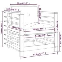 Tuinstoelen 2 st met kussens gempregneerd grenenhout - thumbnail