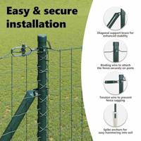 VidaXL Afrasteringspaal 7 pcs groen staal - thumbnail