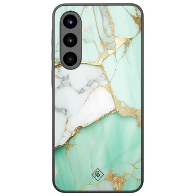 Samsung Galaxy A56 glazen hardcase - Marmer mint goud Samsung Galaxy A56 glazen hardcase - Marmer mint goud