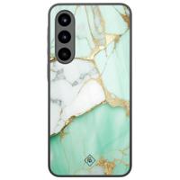Samsung Galaxy A56 glazen hardcase - Marmer mint goud - thumbnail