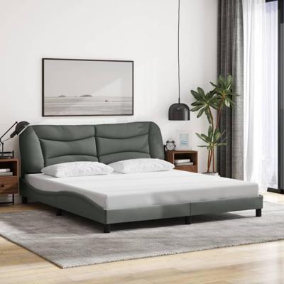 Bedframe zonder matras stof donkergrijs 180x200 cm