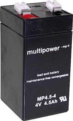 multipower MP4,5-4 Loodaccu 4 V 4.5 Ah Loodvlies (AGM) (b x h x d) 48 x 100 x 52 mm Kabelschoen 6.35 mm Onderhoudsvrij, Geringe zelfontlading