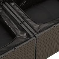 10-delige Loungeset met kussens poly rattan zwart - thumbnail
