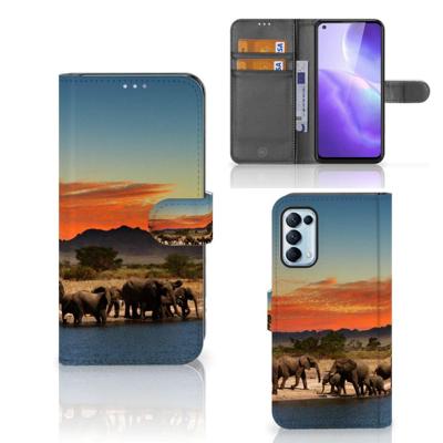 OPPO Find X3 Lite | Telefoonhoesje | Met pasjeshouder | Olifanten