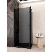 Douchecabine Lacus Giglio Evo 1 Klapdeuren Rookglas Zwart (alle maten) - thumbnail