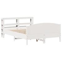 Bedframe zonder matras massief grenenhout wit 120x200 cm - thumbnail